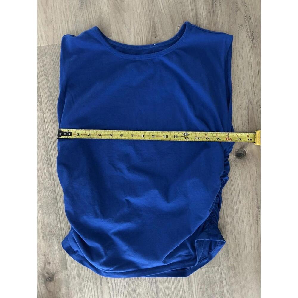 NWOT Ann Taylor LOFT Women's X-Large Cobalt Blue Ruched Tank Top Shirt - Picture 6 of 6